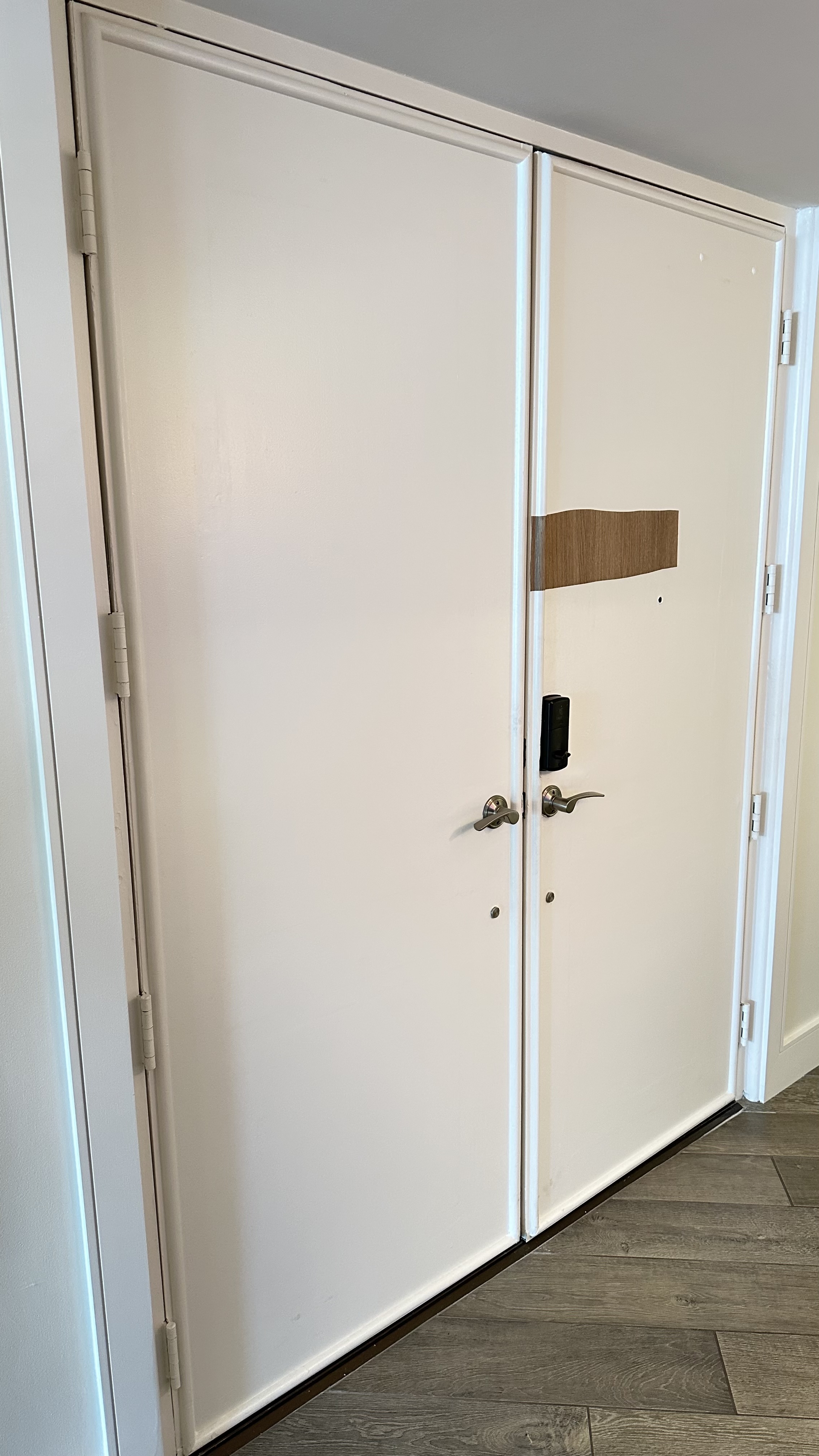 Double door before wrap with finish sample