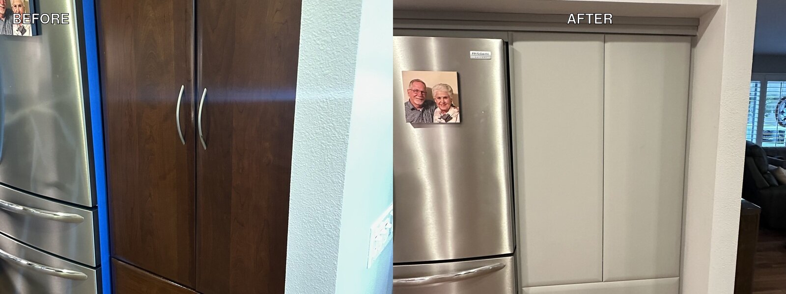 San Diego pantry cabinet before and after Bodaq S209 film wrap